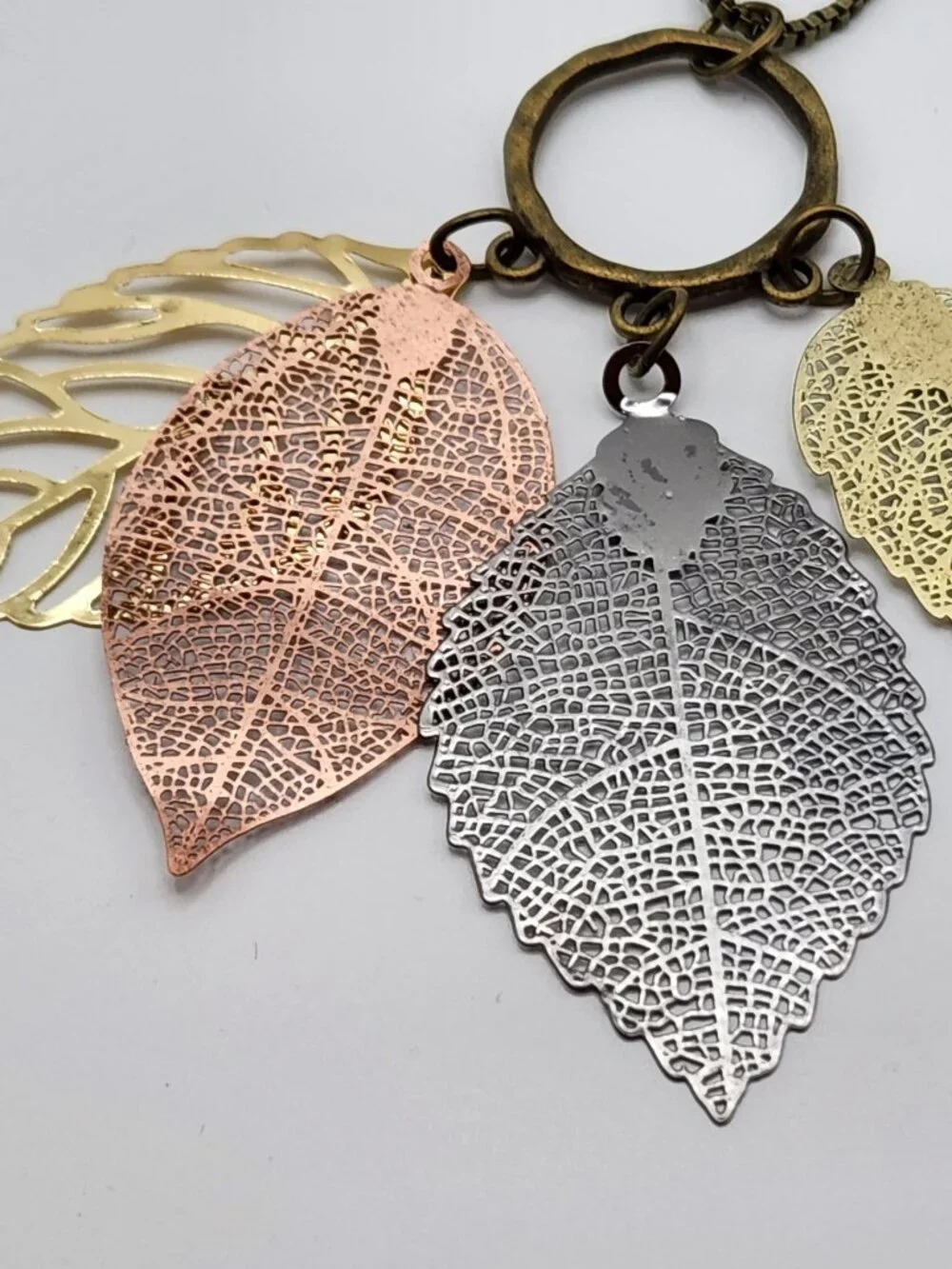 *3 for $20 Beautiful tri-color leaf necklace long NIP